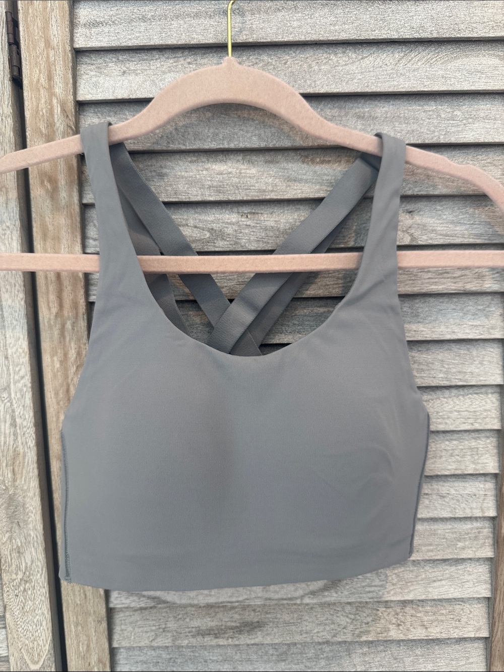 Lululemon Gray Crisscross Back Women's High Impact Sports Bra